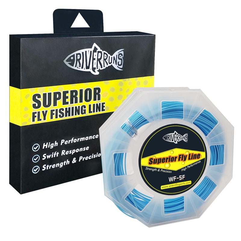 Riverruns Fly Fishing Floating Line with Welded Loop Weight Forward Fly Lines 85FT WF3 4 5 6 7 8F(Sky Blue - Image 1